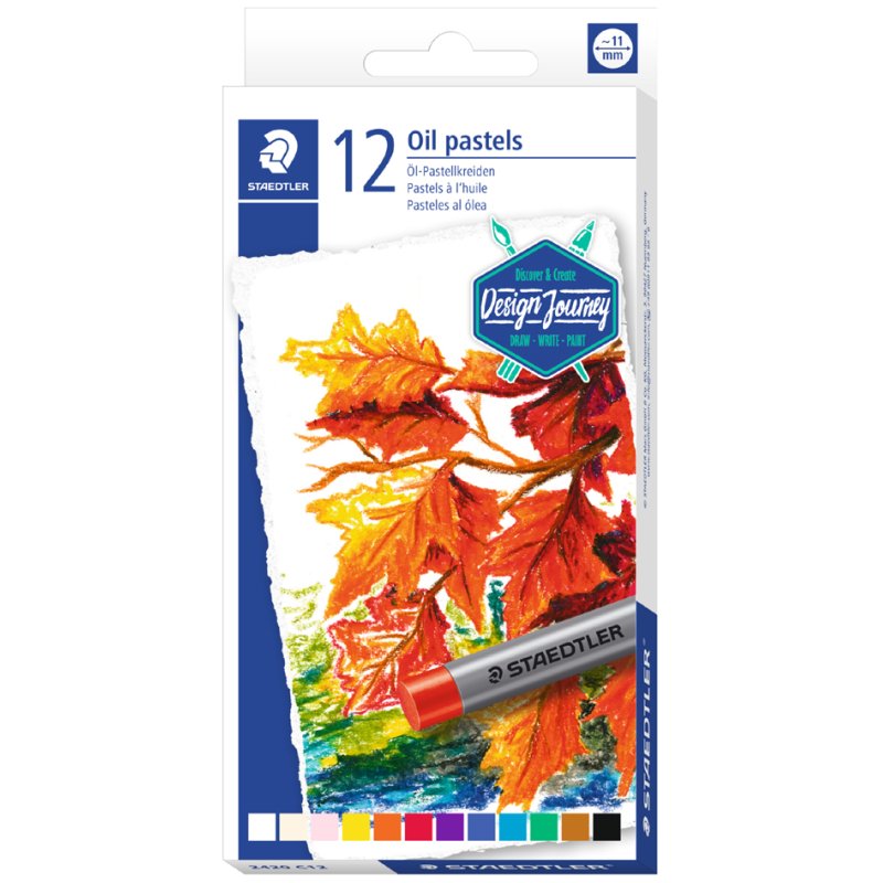 STAEDTLER pastels à l'huile Design Journey, résistants à l'eau, 12 pièces, couleurs assorties